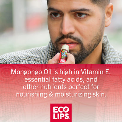 Eco Lips Mongo Kiss 6-Pack Lip Balm - 100% Organic Beeswax & Cocoa Butter with Mongongo Oil | Peppermint, Made in USA