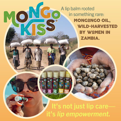 Eco Lips Mongo Kiss 6-Pack Lip Balm - 100% Organic Beeswax & Cocoa Butter with Mongongo Oil | Peppermint, Made in USA
