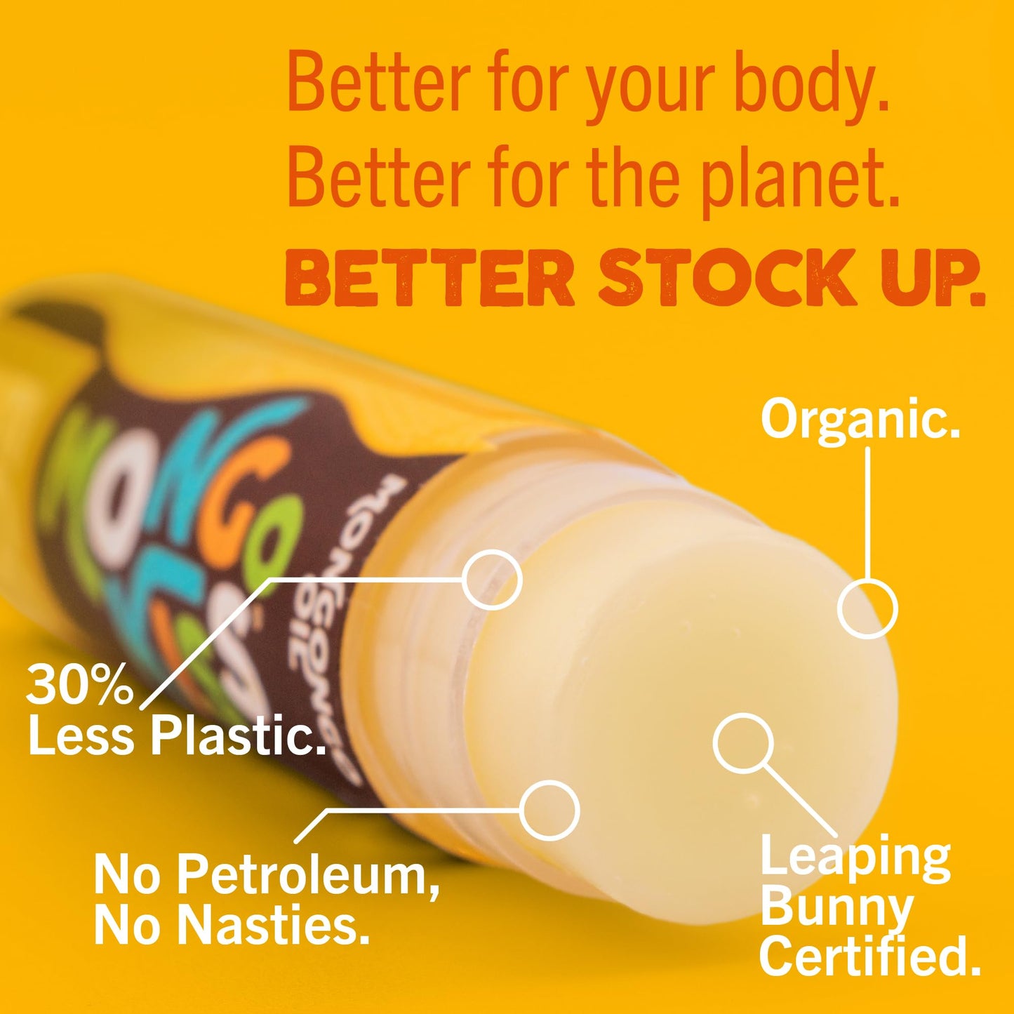 Eco Lips Mongo Kiss USDA Organic Lip Balm Set 8-Pack with Mongongo Oil & Cocoa Butter - USA Made