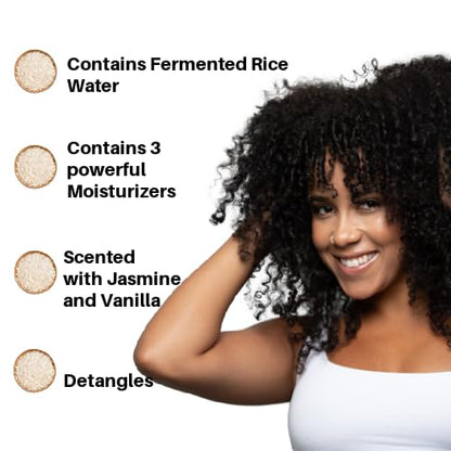 Ecoslay Rice Pudding Leave-In Conditioner for Curly & Dry Hair | Moisturizing Detangler (16oz)