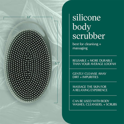 EcoTools Dry Body Brush + Sage Green Silicone Scrubber — Exfoliate & Boost Circulation