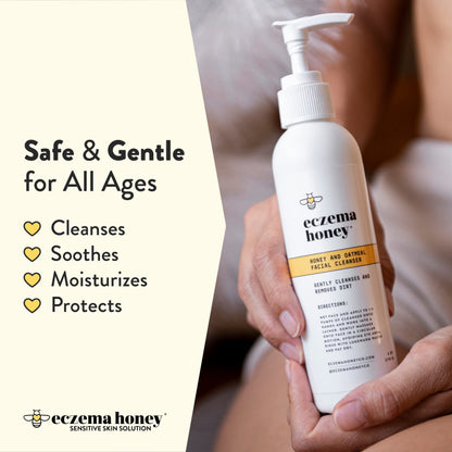 ECZEMA HONEY Oatmeal Facial Cleanser – Gentle Daily Face Wash for Dry, Itchy & Sensitive Skin | 6 oz