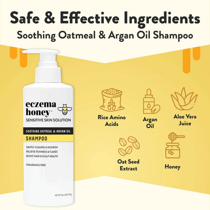 ECZEMA HONEY Nourishing Shampoo – Calming Scalp Care for Eczema, Psoriasis & Flaking | Daily Dandruff Shampoo (8 oz)
