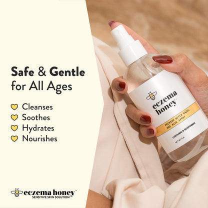 ECZEMA HONEY Premium Witch Hazel & Aloe Spray – Unscented Facial Mist, Dewy Makeup Setting & Daily Hydration (8 Oz)