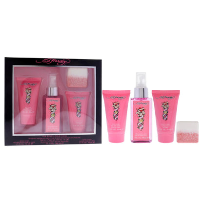 ED HARDY 4-Piece Gift Set for Women — Body Mist, Lotion, Wash & Shower Steamer