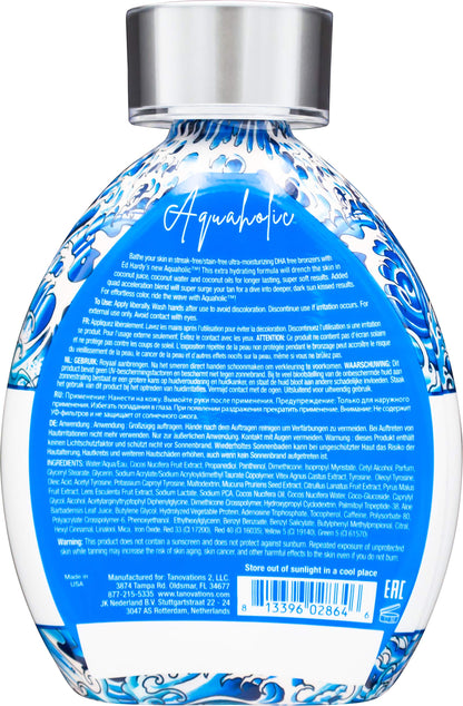 ED HARDY Aquaholic Coconut Surge Natural Bronzer Tanning Lotion 13.5 oz – DHA-Free, Streak-Free Bronzer