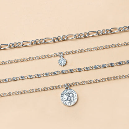 Multi-Layered Coin Chunky Gold Necklace