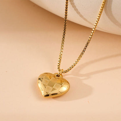 Gold Heart Pendant Necklace for Women