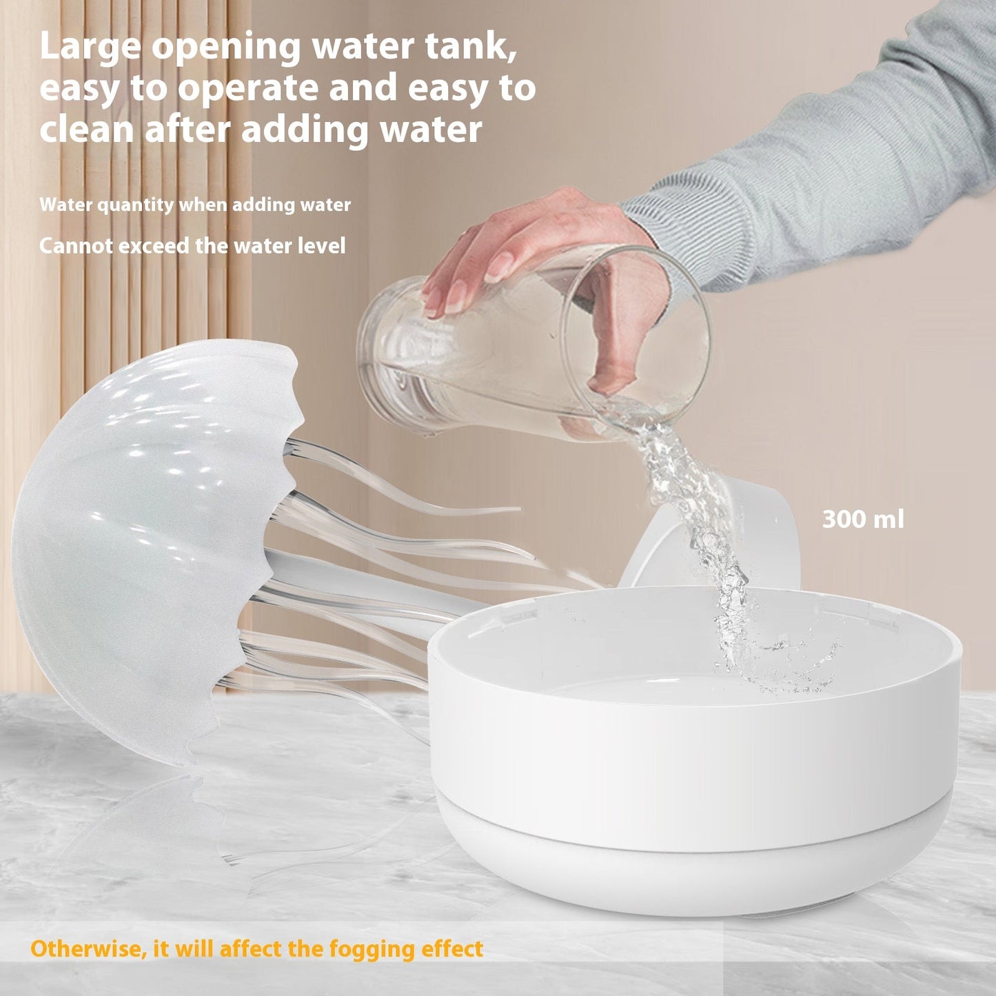 Jellyfish Aesthetic Aromatherapy Diffuser with 7-Color LED Light
