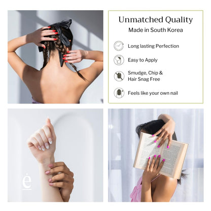 edamani 34-Piece Fully Cured Gel Nail Strips — No UV Light Needed, 14+ Days Shine (Hailey)