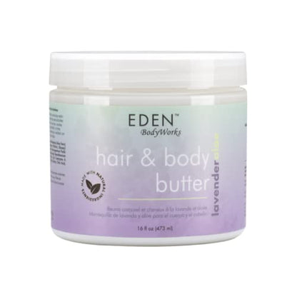 EDEN BodyWorks Lavender Aloe Hair + Body Butter (16 oz) – Hydrate, Calm & Soothe Hair & Skin