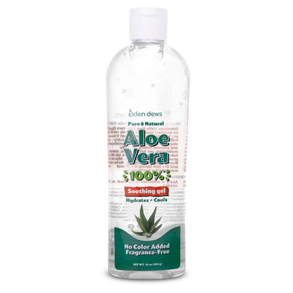 Eden Dews Organic Aloe Vera Gel 100% Pure – Made in USA, Unscented, 16 oz