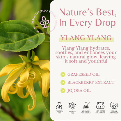 EDENIKA BOTANICALS Ylang Ylang Body Wash – Nourishing, Hydrating, Organic (2-Pack, 16 oz)