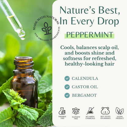 EDENIKA BOTANICALS Peppermint Shampoo with Castor Oil & Biotin – Soothes Scalp, Strengthens Hair, Sulfate-Free 16 oz