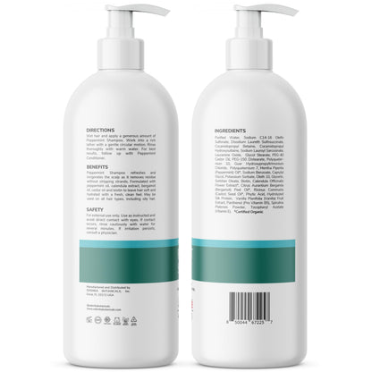 EDENIKA BOTANICALS Peppermint Shampoo with Castor Oil & Biotin – Soothes Scalp, Strengthens Hair, Sulfate-Free 16 oz