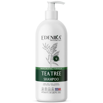EDENIKA BOTANICALS Tea Tree Oil Shampoo – Soothes Itchy Scalp, Deep Cleansing, Sulfate-Free