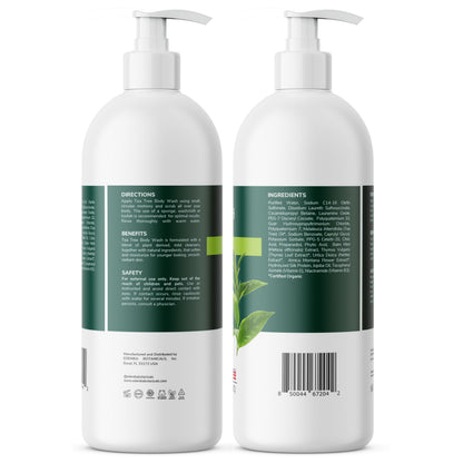 EDENIKA BOTANICALS Tea Tree Oil Body Wash – Cleanse, Refresh & Gentle Skin (16 oz, 2-Pack)
