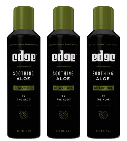 Edge Soothing Aloe Shave Gel — 7 oz, 3-Pack for Sensitive Skin