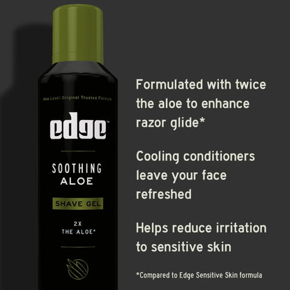 Edge Soothing Aloe Shave Gel — 7 oz, 3-Pack for Sensitive Skin