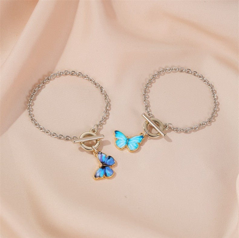 Butterfly Pendant Necklace & Bracelet Set
