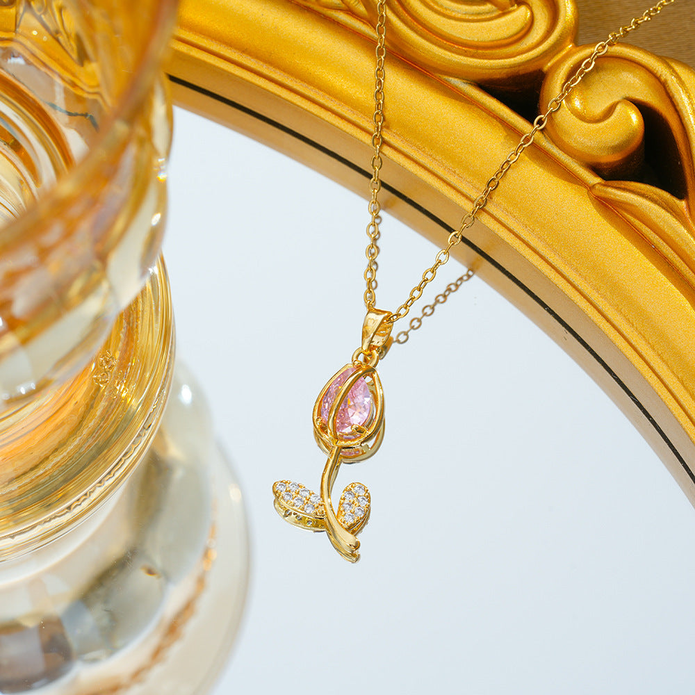 Zircon Tulip Necklace for Women