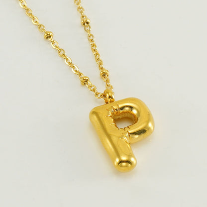 Bubble Letter Pendant Necklace A-Z