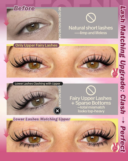 Eefofnn Manga Lash Clusters Kit – Fairy Spiky Lashes & Bottom Lashes (8-16mm)