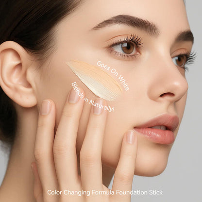 EELHOE Color Changing Foundation Stick – 2-in-1 Dual Ended with Built-In Brush | Hydrating Full Coverage