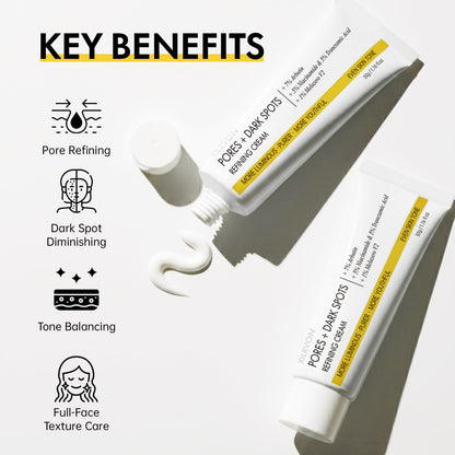 EELHOE 2PCS Pores + Dark Spots Refining Cream – Arbutin, Niacinamide, Tranexamic Acid & Melazero | Pore-Minimizing, Hydrating Daily Moisturizer 50g x 2