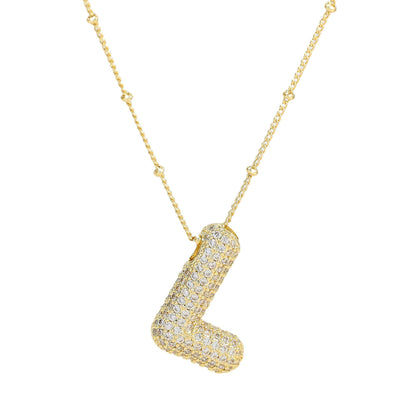 Bubble Balloon A-Z Letter Pendant Necklace