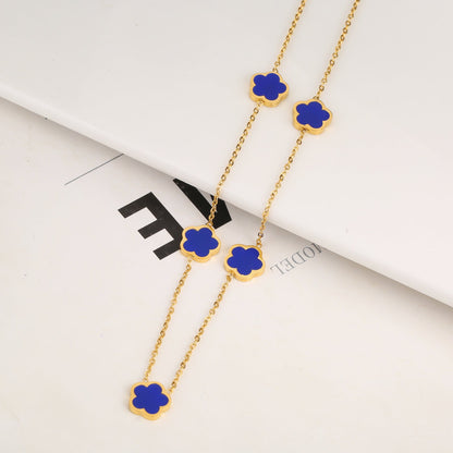 Clover Five Leaf Petals Earring & Necklace Jewellery Sets