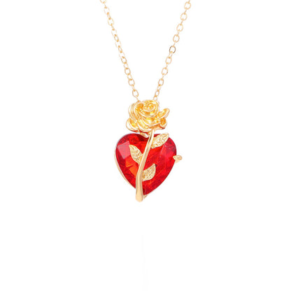 Rose Heart Love Necklace