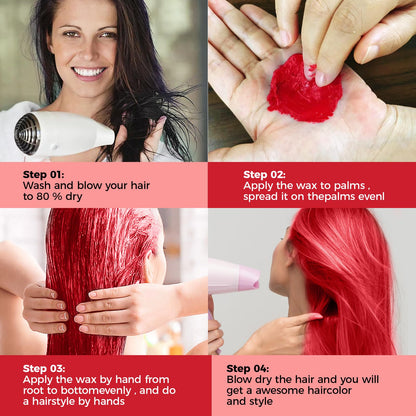 EFLY 4.23 oz Instant Hairstyle Cream – Temporary Red Hair Color Wax for Party & Cosplay
