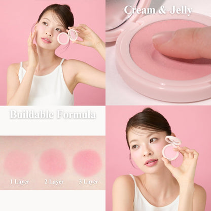 EGLIPS All Over Blusher - Cream Jelly Blush for Eyes & Cheeks | Buildable, Shimmery Pearls, Soft-Neutral Shades