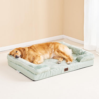 EHEYCIGA Orthopedic Dog Bed for Medium Dogs — Waterproof Memory Foam, Sage Green, 30L x 20W x 6.5H