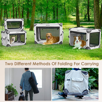 EHEYCIGA Collapsible Dog Crate 36 Inches | Portable Large Dog Kennel with 4-Door Mesh