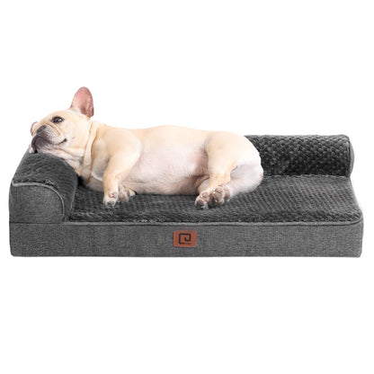 EHEYCIGA Memory Foam Dog Bed – Orthopedic, Waterproof, Non-Slip, 30x20x6 in (Dark Grey)