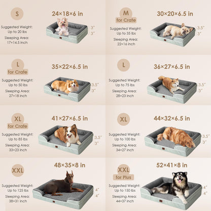 EHEYCIGA Orthopedic Dog Bed for Large Dogs – Waterproof Memory Foam Couch Bed