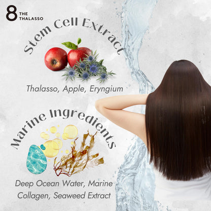 Eight the Thalasso Natural Shampoo & Conditioner Set – Detangling, Itchy Scalp Relief, Tea Tree & Peppermint, Ceramide & Collagen | Sulfate-Free (32.16 fl oz) – Japan