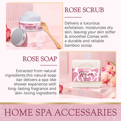 EIRNAY Rose Spa Gift Basket for Women – 12-Piece Self-Care Kit
