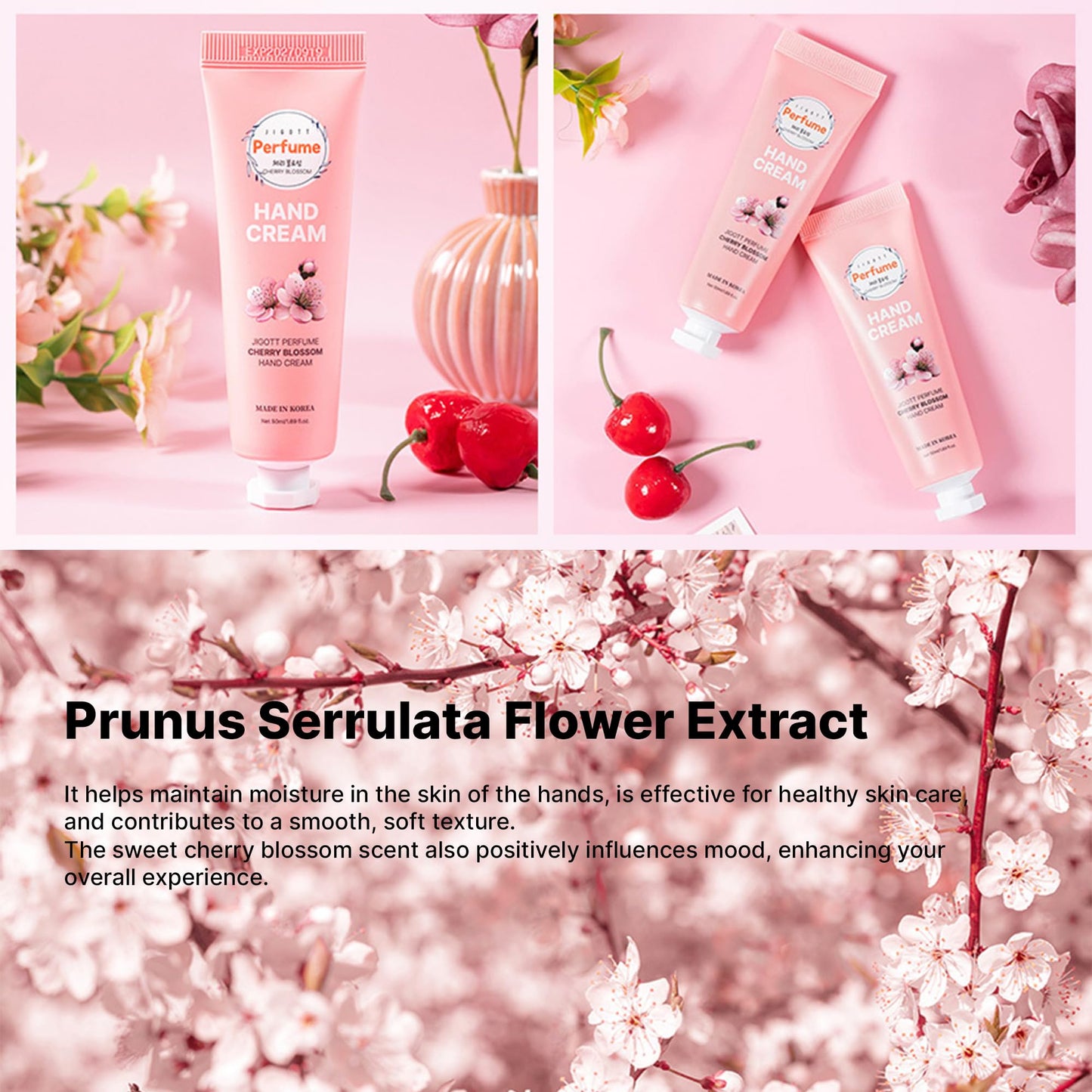 Ekais Perfume Hand Cream Gift Set – 5 Scented Mini Lotions (Lavender, Citrus, Musk, Cherry Blossom, Freesia) – Travel-Size K-Beauty
