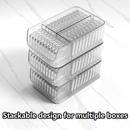 EKEFE 30 Pcs Press On Nail Storage Box – Stackable Case & 120 Pcs Tape