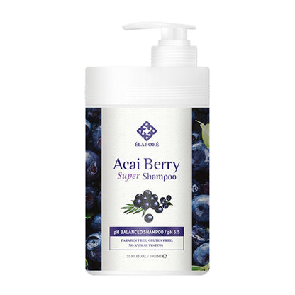Elabore Acai Berry Super Hair Shampoo – Sulfate Free, 1000ml (33.8 fl oz)