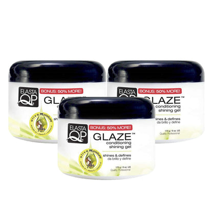 Elasta QP Glaze: Maximum Hold Conditioning Shining Gel – 6 oz x 3 Pack | ELASTA QP