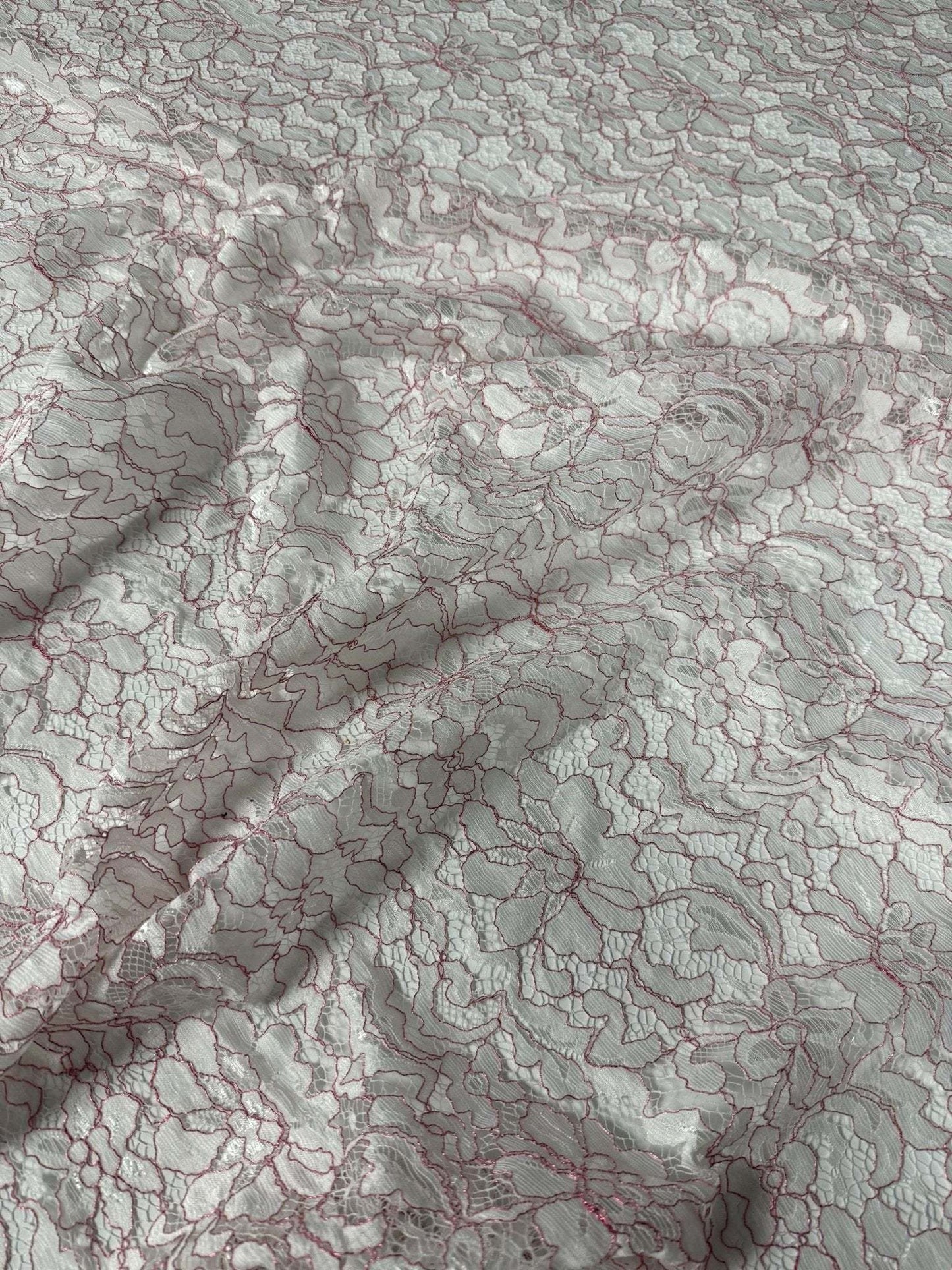 Elegant Lace Embroidered Fabric by the Metre