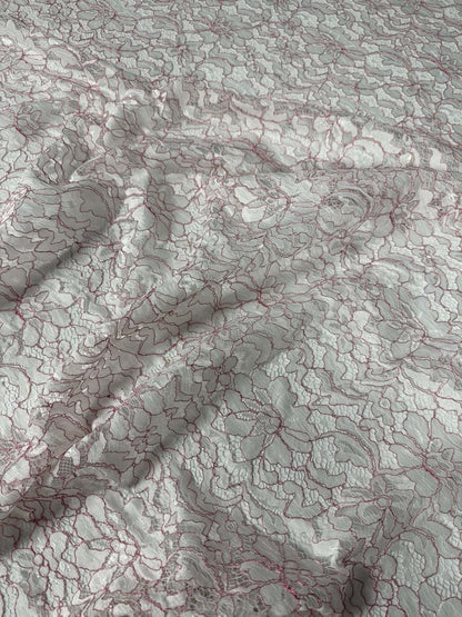 Elegant Lace Embroidered Fabric by the Metre