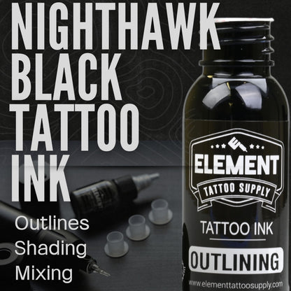 Element Tattoo Supply Black & White Ink Set – 8oz for Outlines, Shading & Highlights