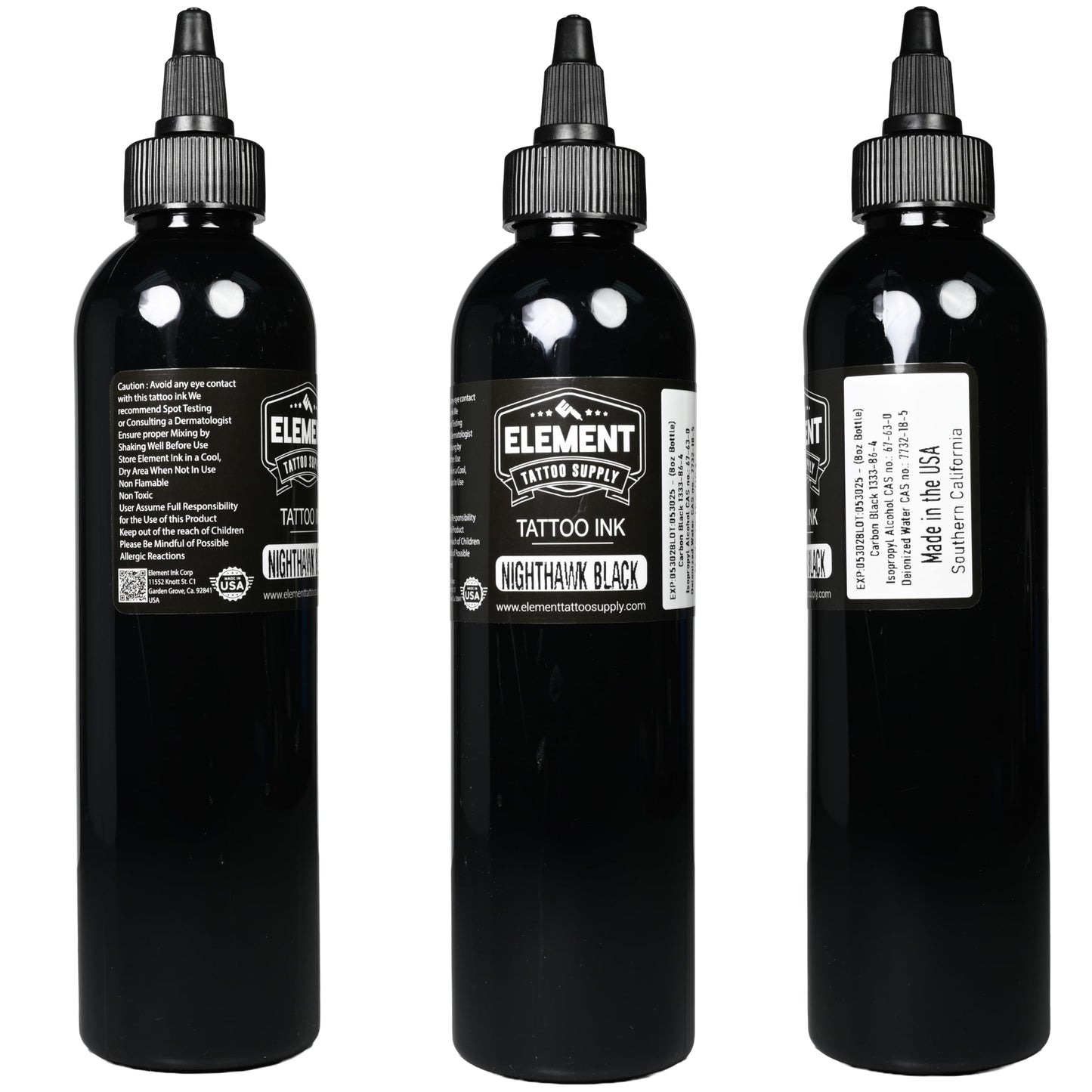 Element Tattoo Supply Black & White Ink Set – 8oz for Outlines, Shading & Highlights