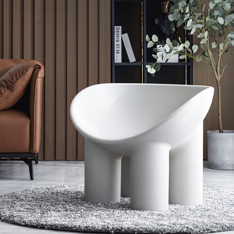 Roly Poly Fiberglass Armchair With Cushion, Grey