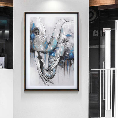 Elephant Parents Framed Wall Art Print 80*120cm